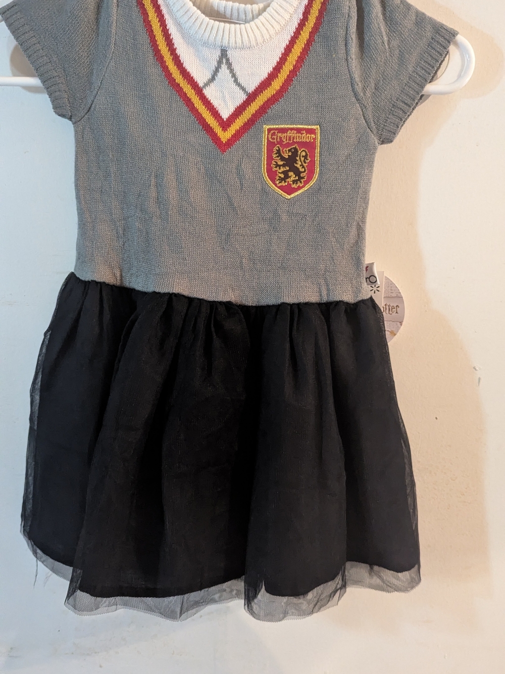 Warner Bros. Gryffindor Grey, Black & Red Trim Kids Dress